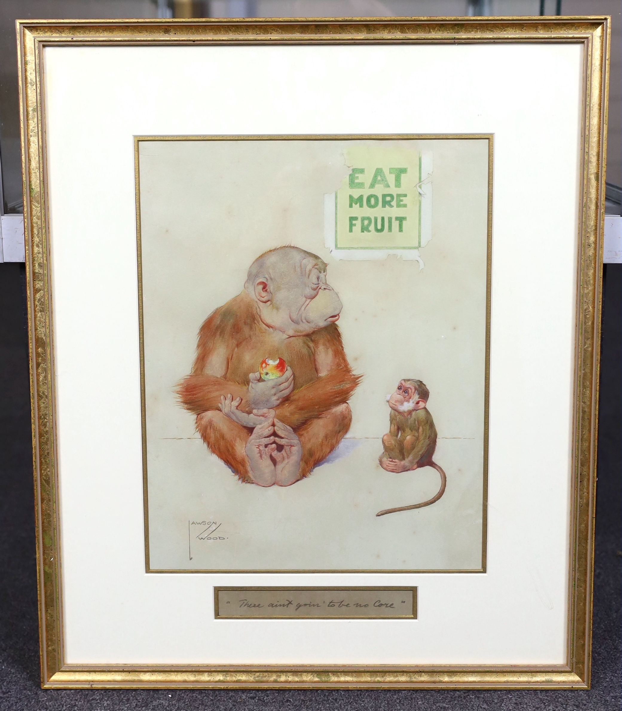 Lawson Wood (British, 1878-1957), 'There Aint' Goin' to be no Core', watercolour and gouache on paper, 37 x 29cm